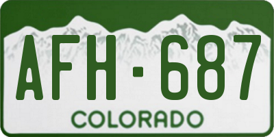 CO license plate AFH687