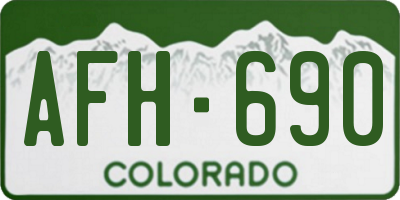 CO license plate AFH690