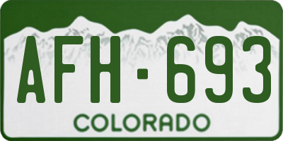 CO license plate AFH693
