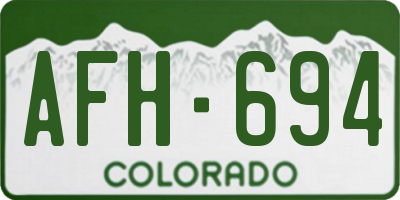 CO license plate AFH694
