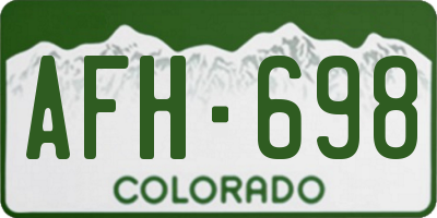 CO license plate AFH698