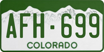 CO license plate AFH699