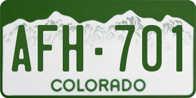 CO license plate AFH701