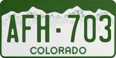 CO license plate AFH703