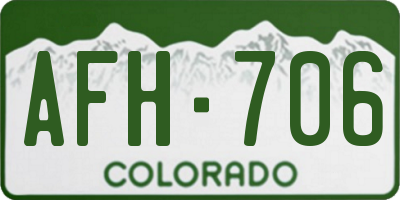 CO license plate AFH706