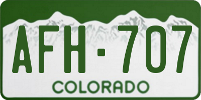 CO license plate AFH707