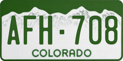 CO license plate AFH708