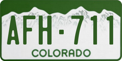 CO license plate AFH711