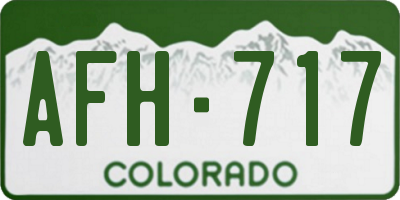 CO license plate AFH717