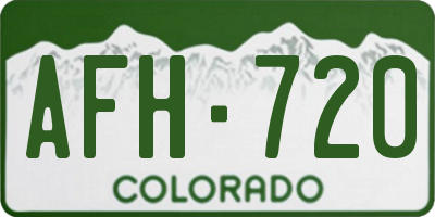 CO license plate AFH720
