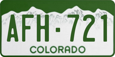 CO license plate AFH721