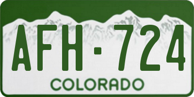 CO license plate AFH724