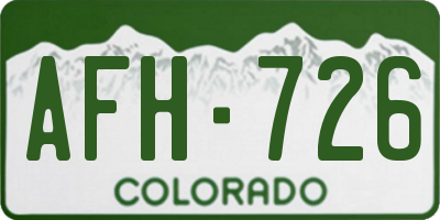 CO license plate AFH726