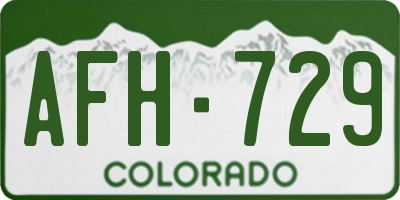 CO license plate AFH729