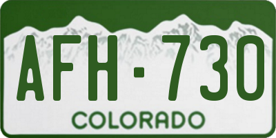 CO license plate AFH730