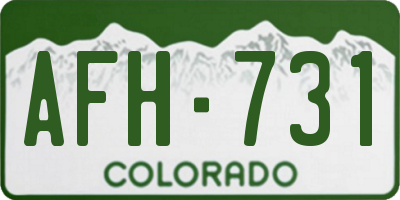 CO license plate AFH731