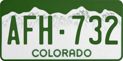 CO license plate AFH732