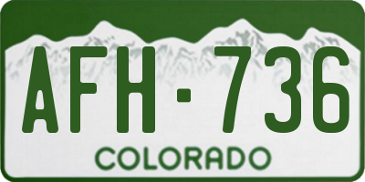 CO license plate AFH736