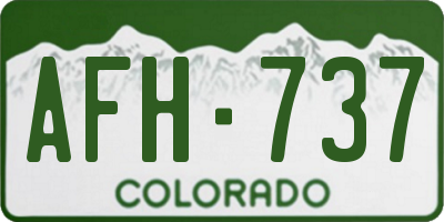 CO license plate AFH737