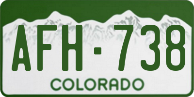 CO license plate AFH738