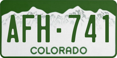 CO license plate AFH741
