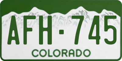 CO license plate AFH745