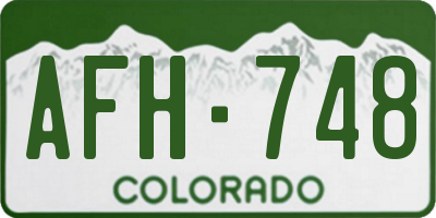 CO license plate AFH748