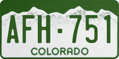 CO license plate AFH751