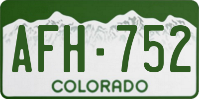 CO license plate AFH752