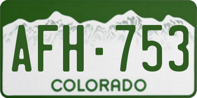 CO license plate AFH753