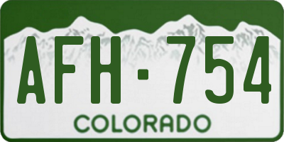 CO license plate AFH754