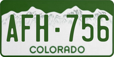 CO license plate AFH756