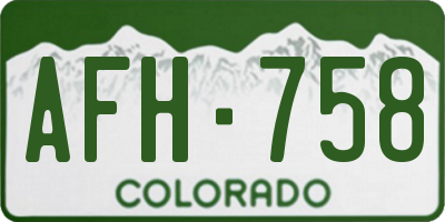 CO license plate AFH758