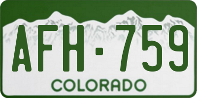 CO license plate AFH759