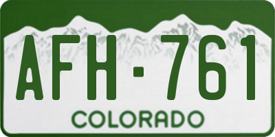 CO license plate AFH761