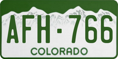 CO license plate AFH766