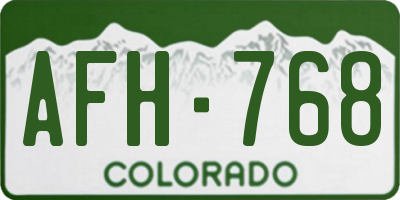 CO license plate AFH768