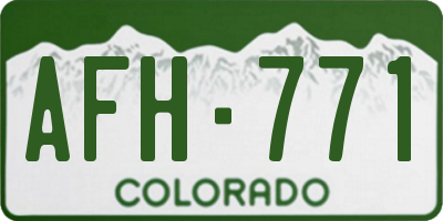 CO license plate AFH771