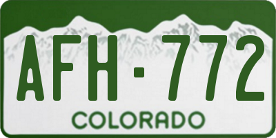 CO license plate AFH772