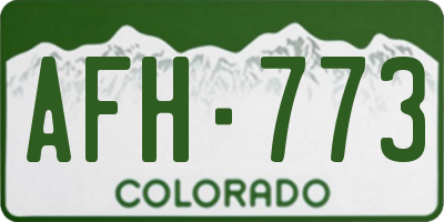 CO license plate AFH773
