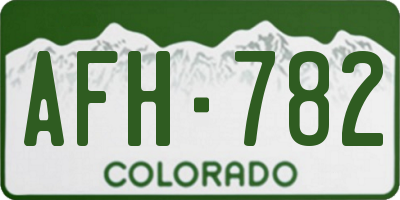 CO license plate AFH782