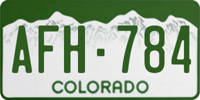 CO license plate AFH784