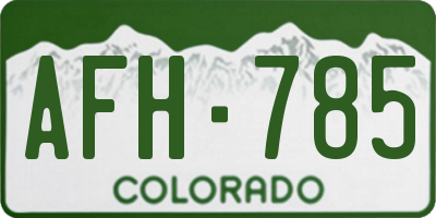 CO license plate AFH785