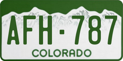 CO license plate AFH787