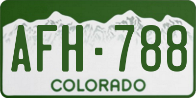 CO license plate AFH788