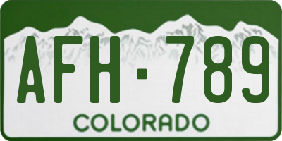 CO license plate AFH789