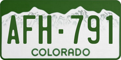 CO license plate AFH791