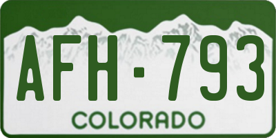 CO license plate AFH793
