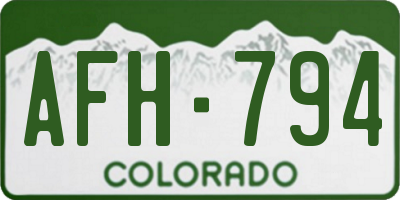 CO license plate AFH794