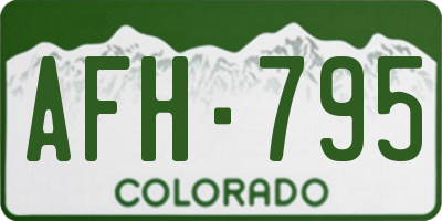 CO license plate AFH795